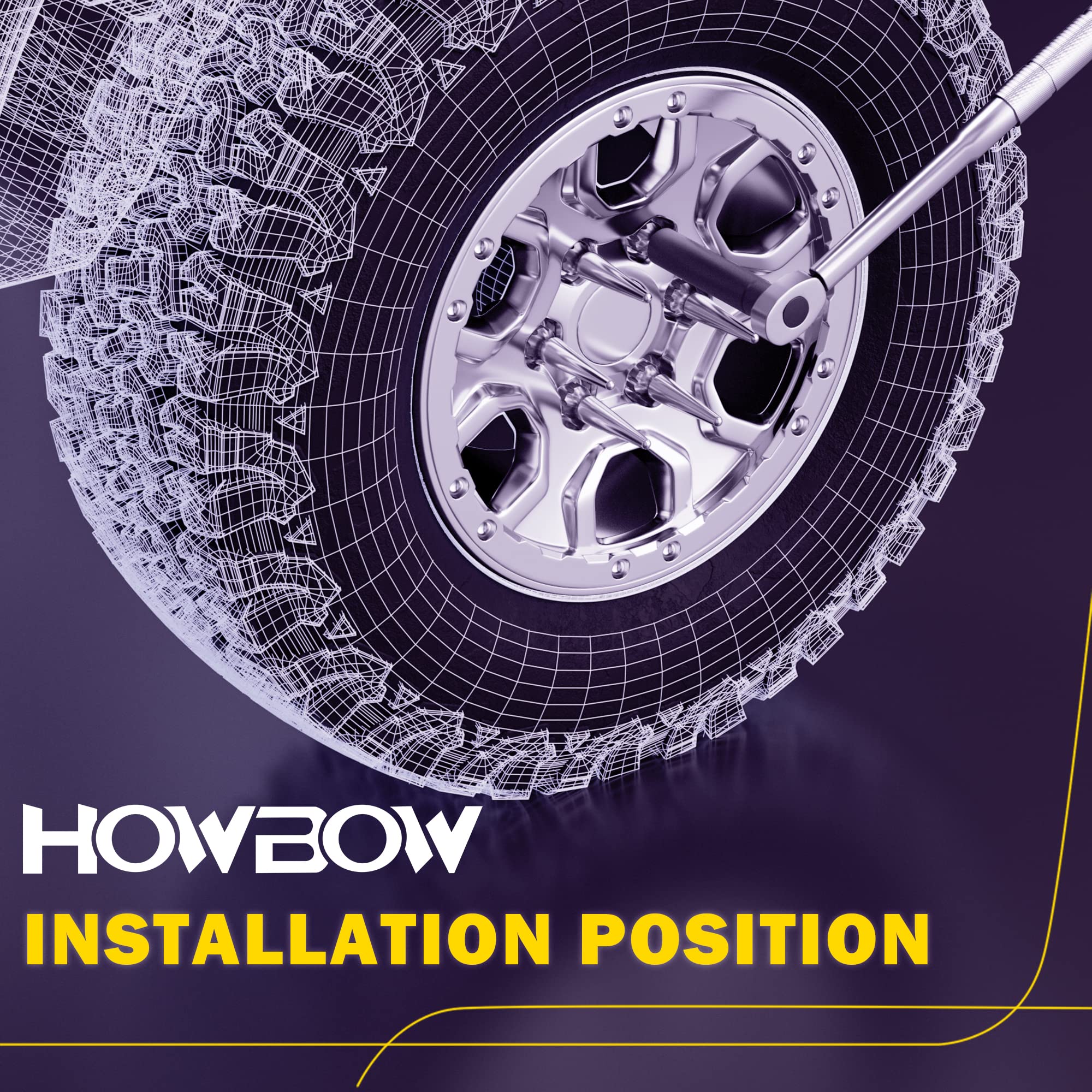 HOWBOW spike lug nuts socket key half-inch drive for easy use.