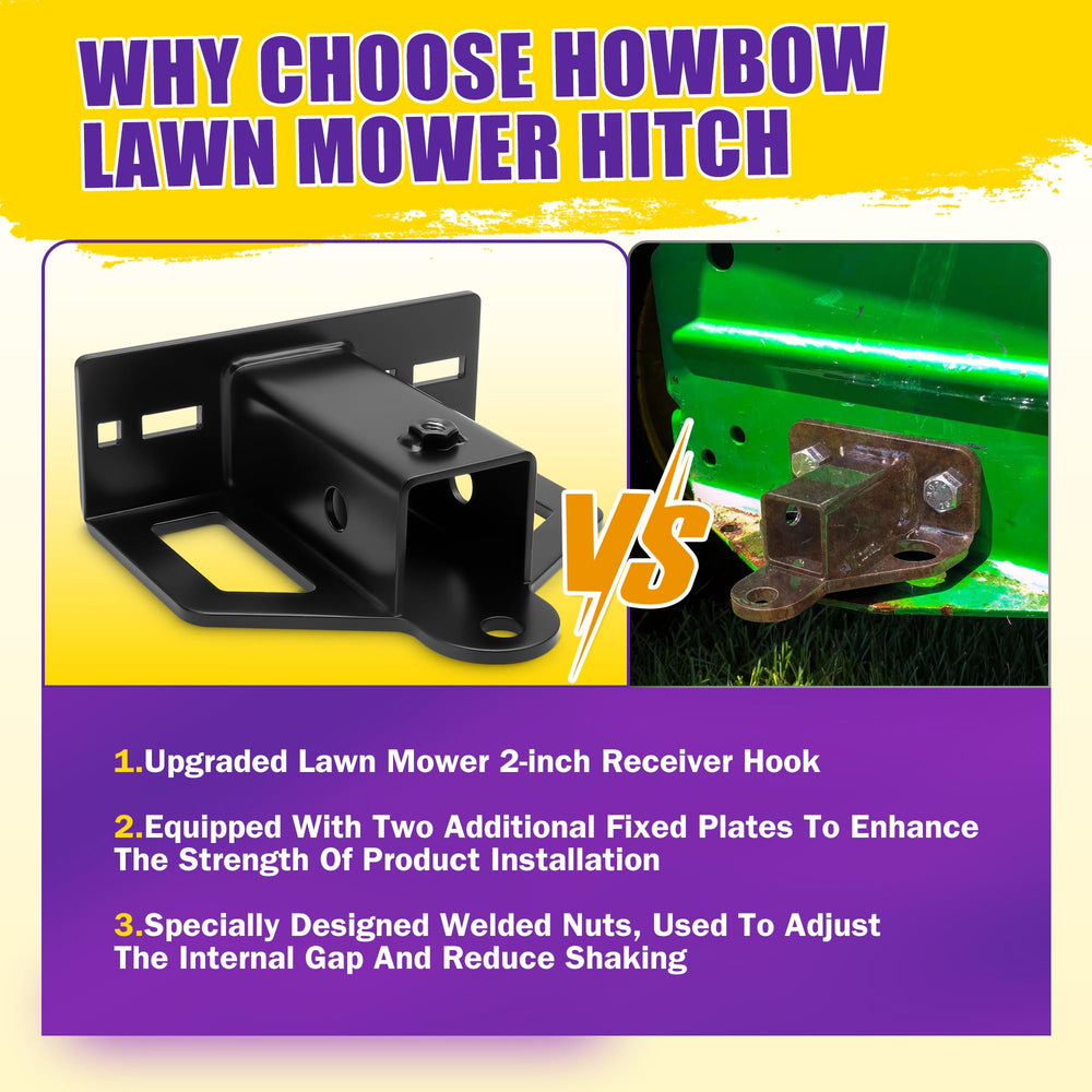 HOWBOW universal fit adapts to mowers, tractors, golf carts, and ATVs