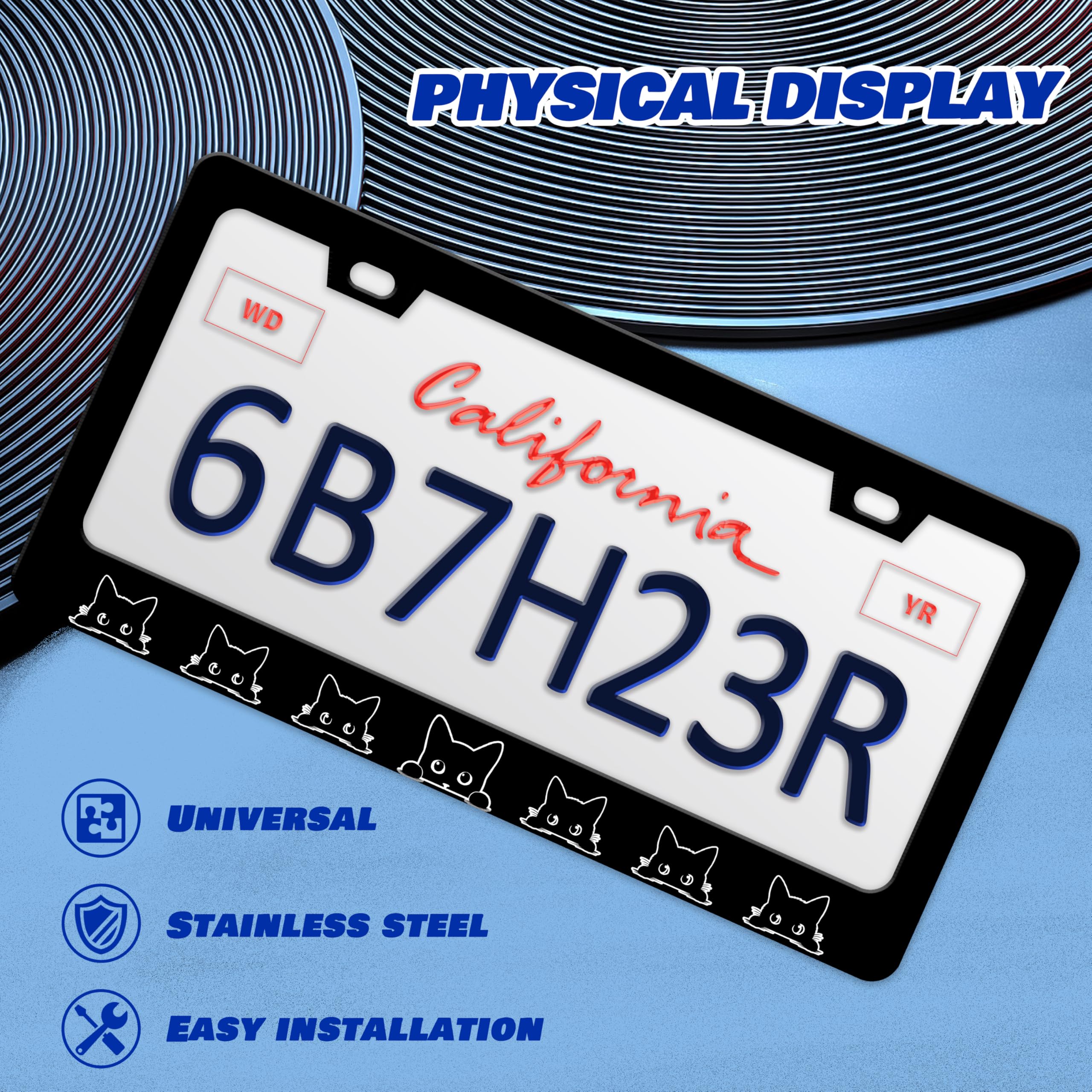 HOWKWAWY license plate frame detailed edge design adds durability and style