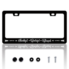 HOWKWAWY thankful license plate frame front view enhances curb appeal