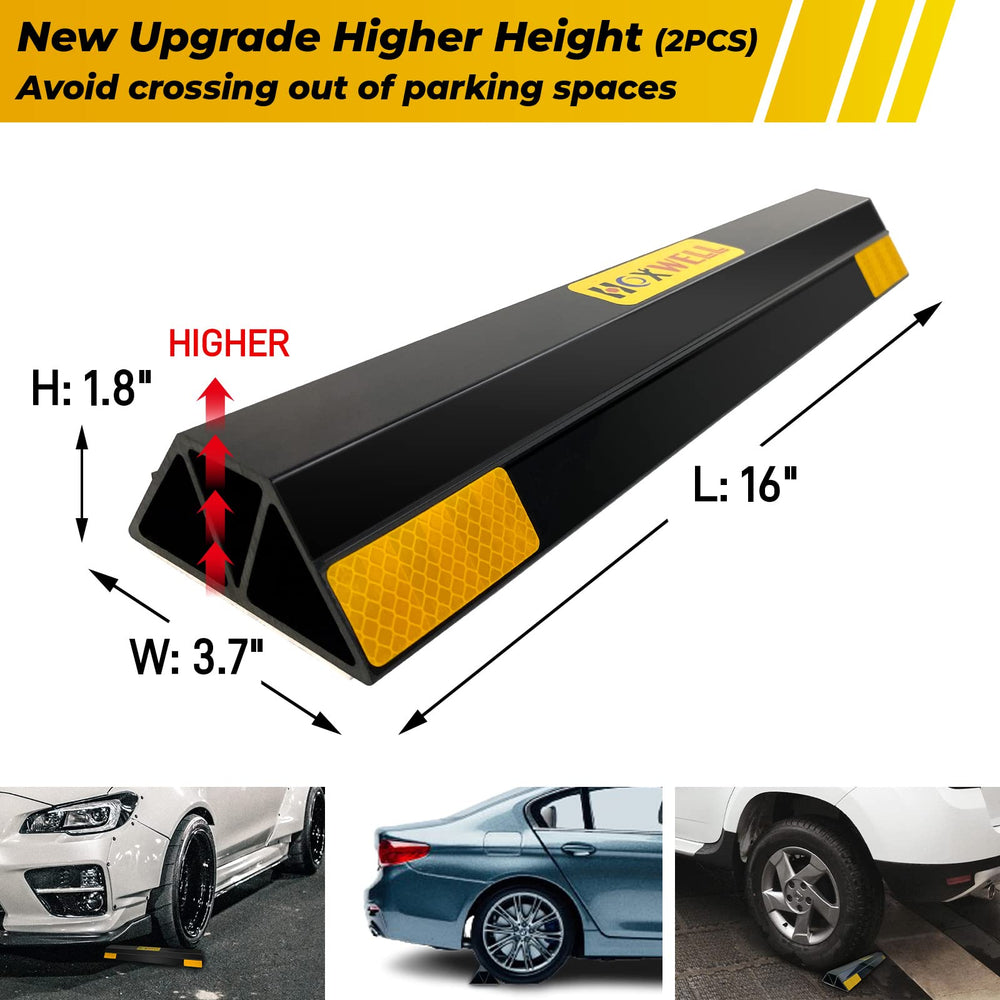 HOXWELL 16in parking aid two-pack with yellow stripes enhances visibility and safety.