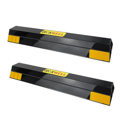 HOXWELL 16in parking aid with peel-stick install showing easy garage wall protection.