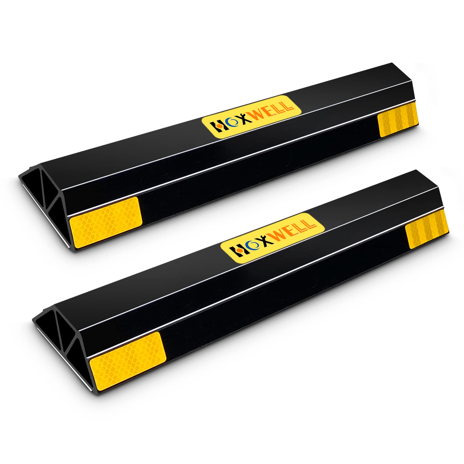 HOXWELL 18-inch parking stopper two-pack for durable garage protection