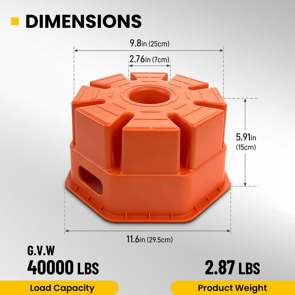 HOXWELL 6in trailer jack block stackable design enables versatile height adjustment.