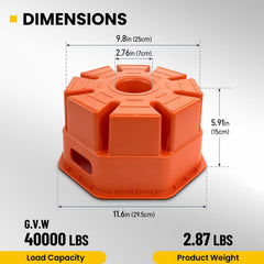 HOXWELL 6in trailer jack block stackable design enables versatile height adjustment.