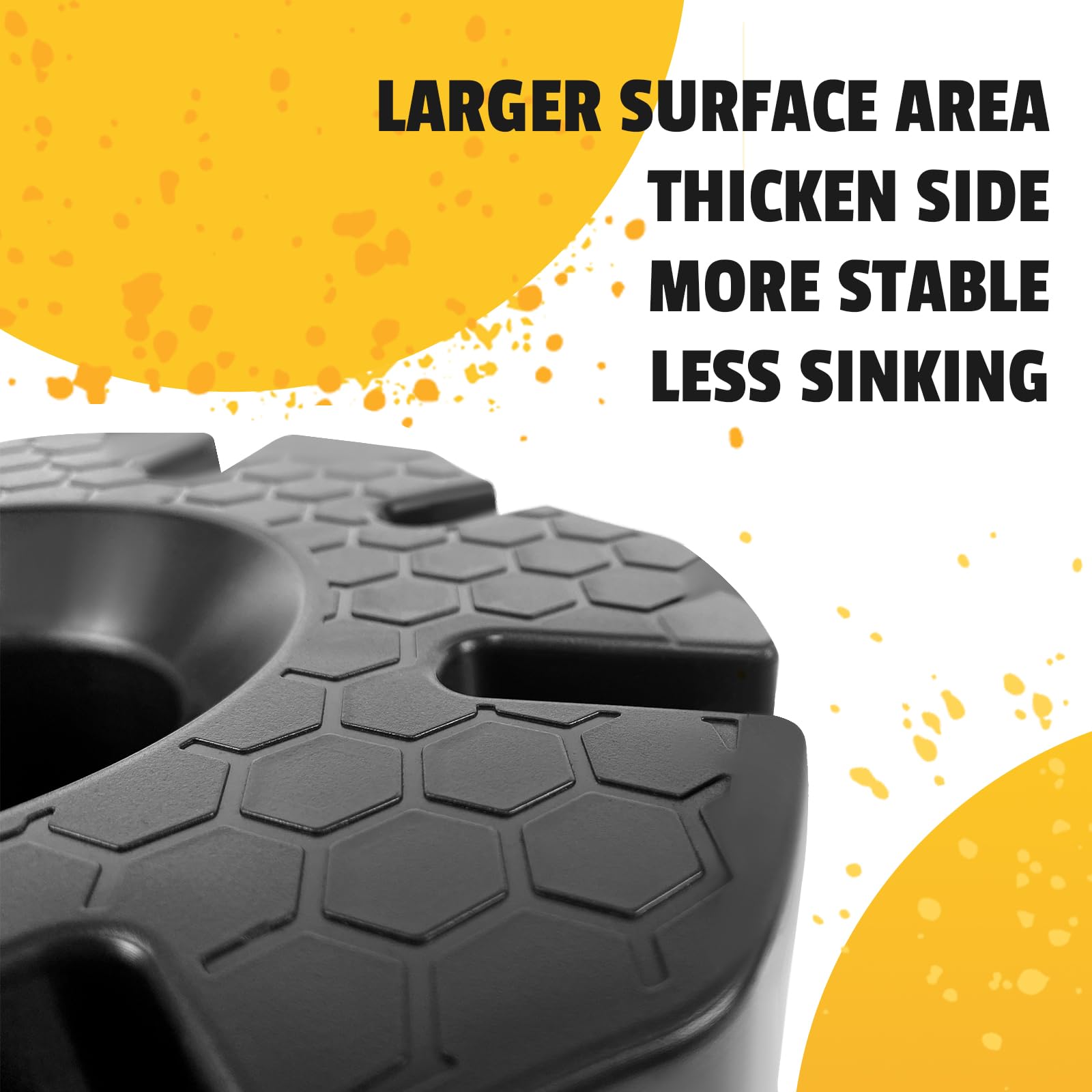 HOXWELL adjustable-height jack block offers precise leveling on uneven campsite terrain.