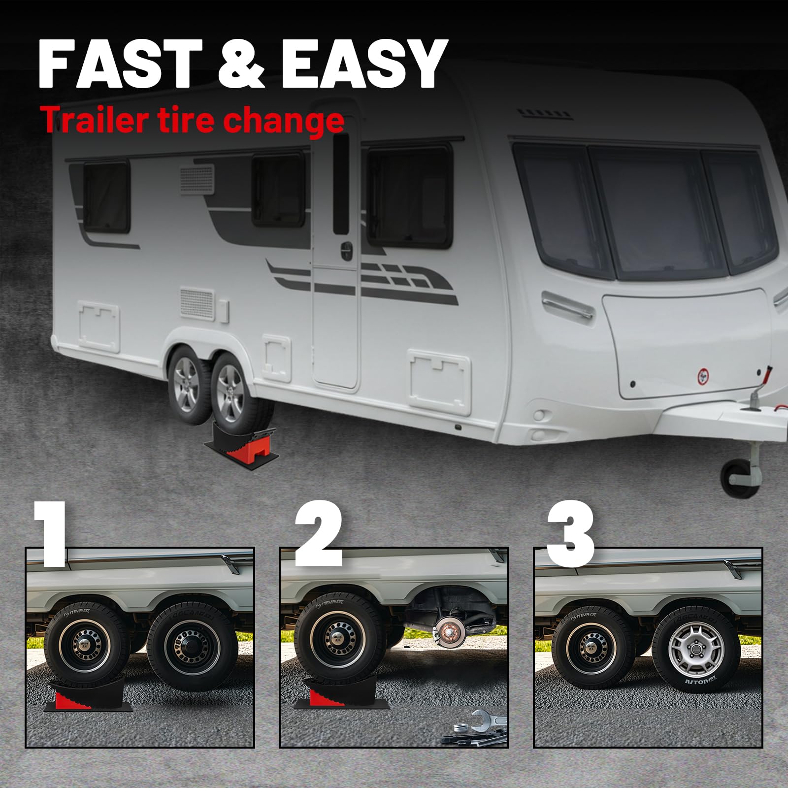 HOXWELL anti-slip mat keeps the vehicle secure during tire changes