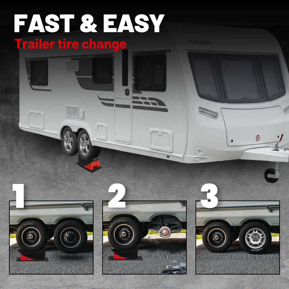 HOXWELL anti-slip mat keeps the vehicle secure during tire changes