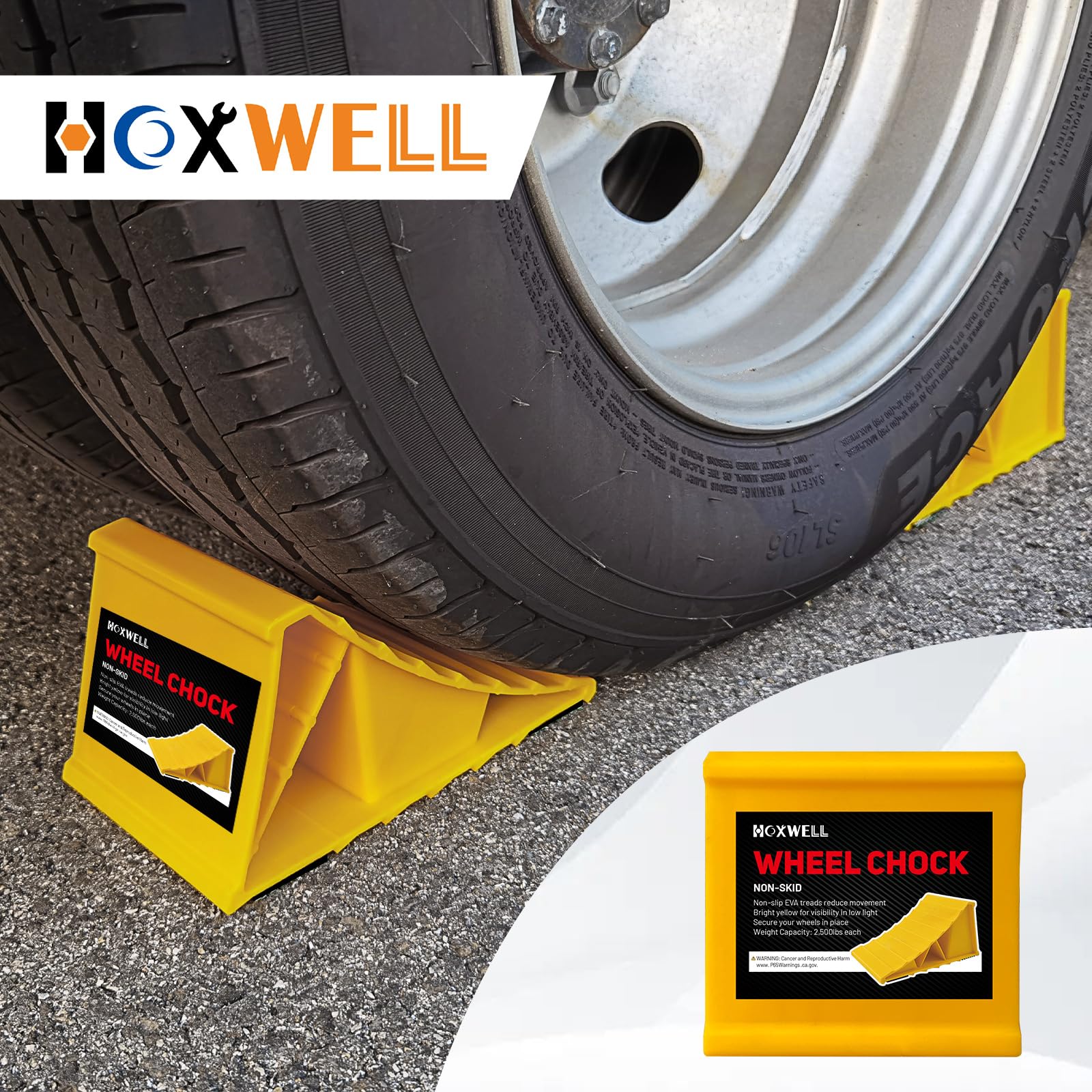 HOXWELL travel-friendly chocks stack neatly for campers and trailers