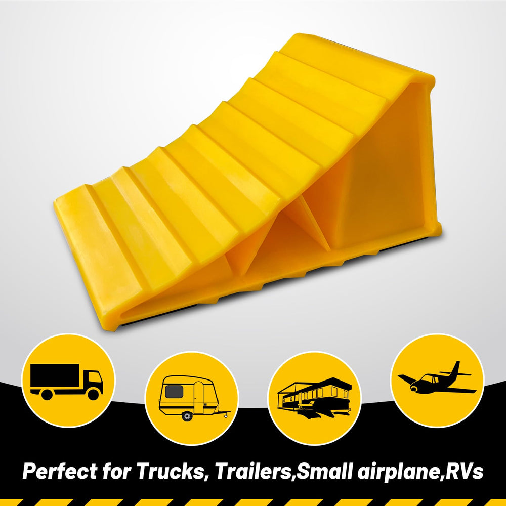 HOXWELL compact 4-pack wheel blocks are lightweight and easy to store