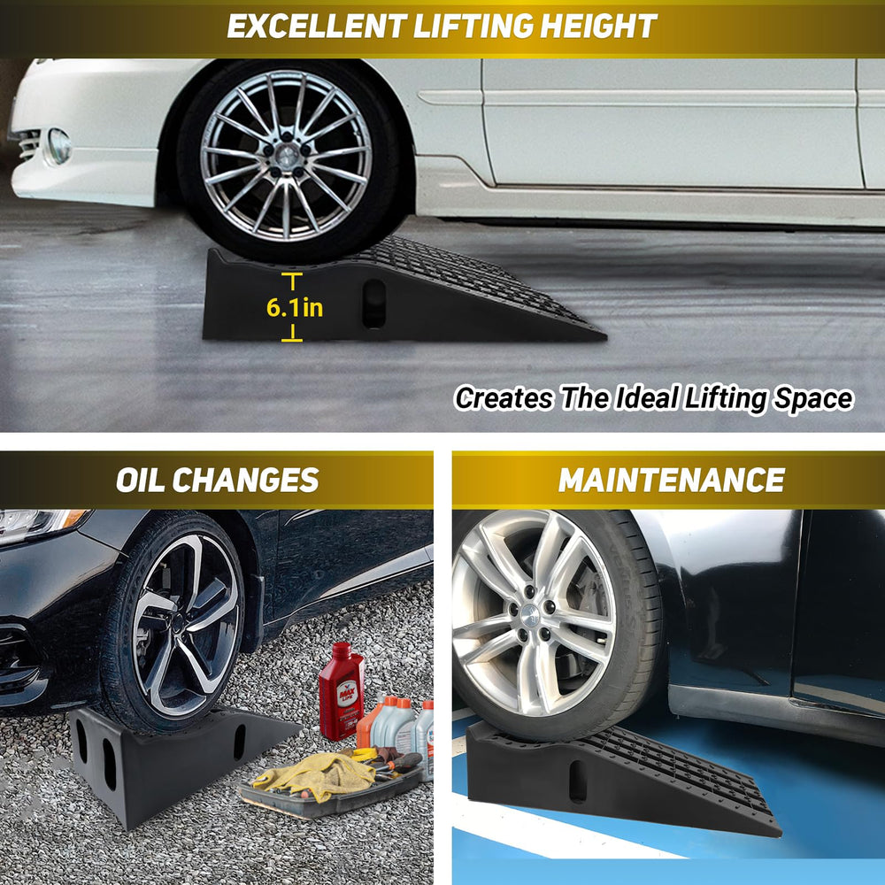 HOXWELL ramps curved grooves align tires for secure passage