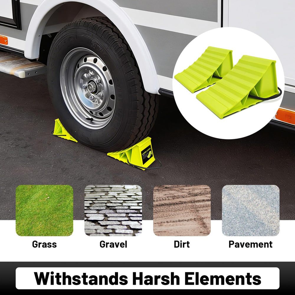 HOXWELL rope-included chocks offer easy carry and rapid deployment.