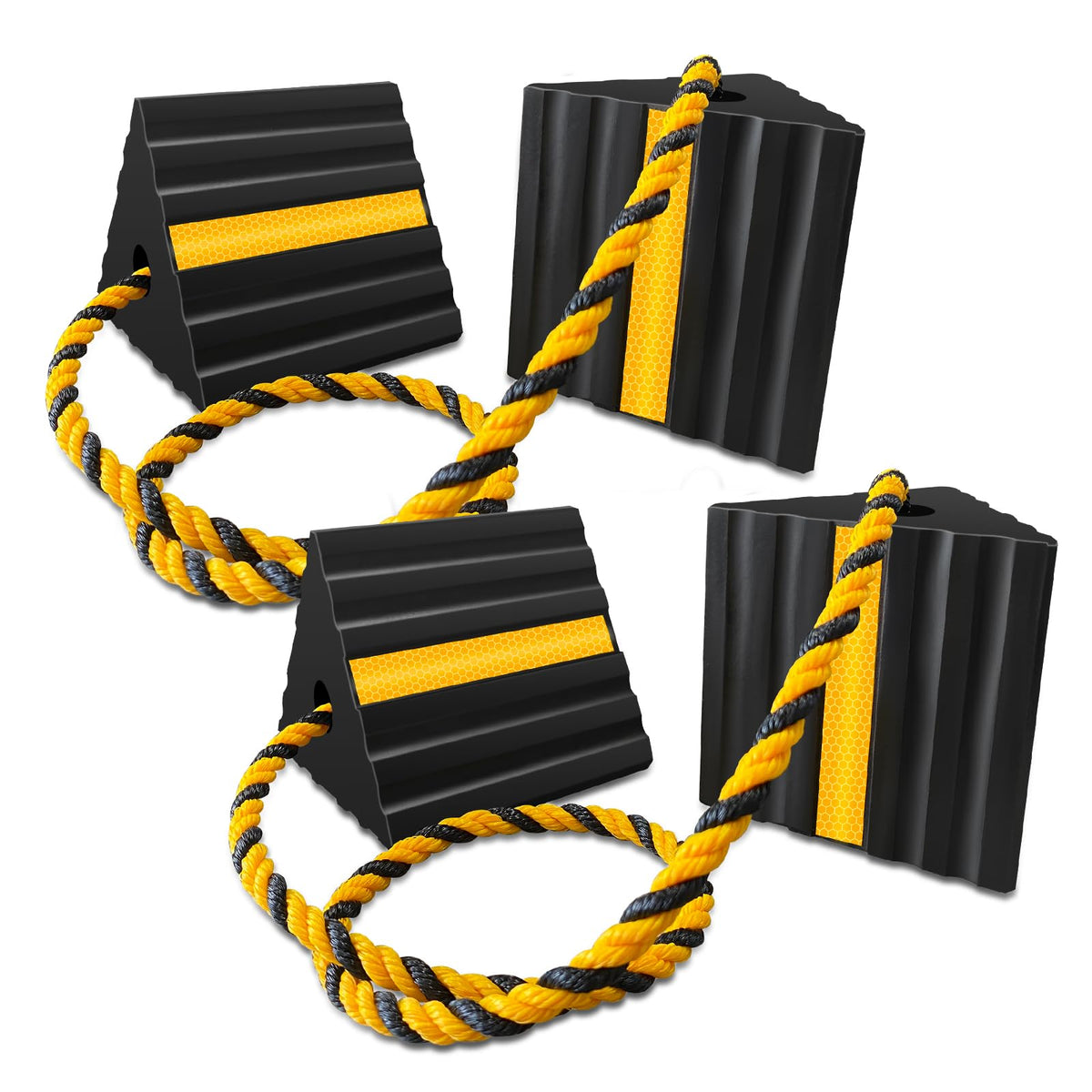 HOXWELL rubber wheel chocks durable blocking for tires on trailers.