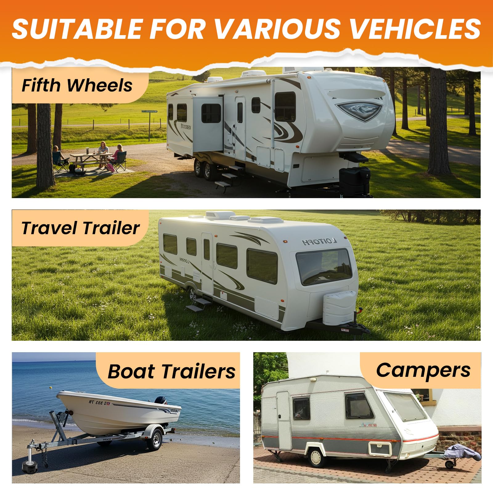 HOXWELL compact 11x11 inch block size suits RVs and fifth wheels.