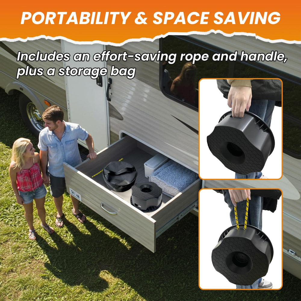 HOXWELL jack block drains water and mud to extend tire jack life.