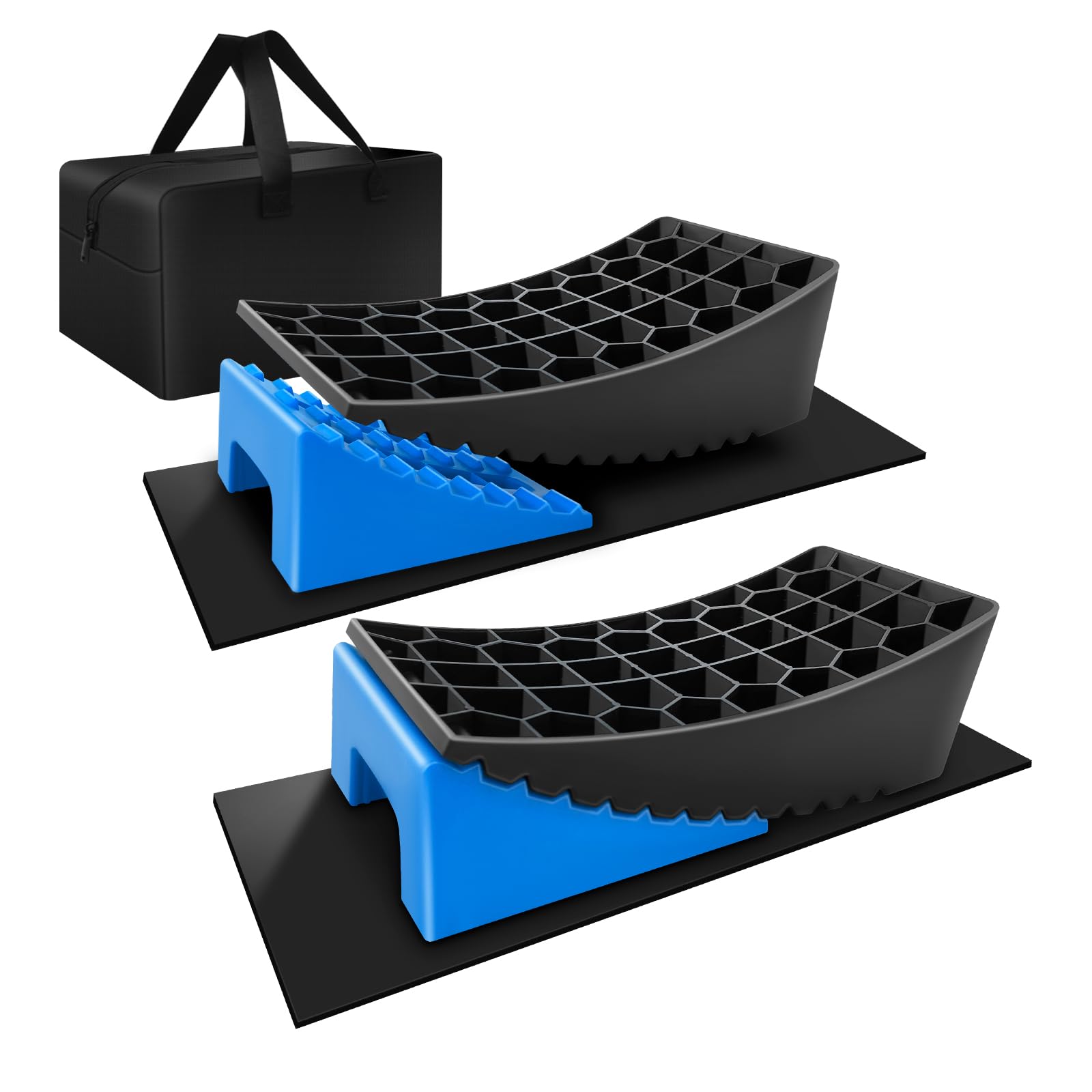 HOXWELL RV leveling blocks 2-pack stabilize trailers on uneven ground for level living spaces