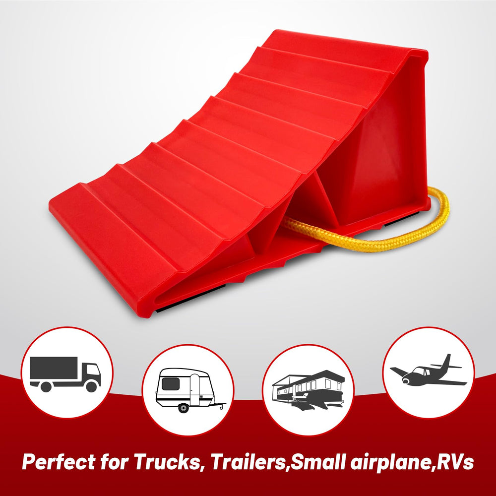 HOXWELL triangular base wheel chocks for strong grip on slopes