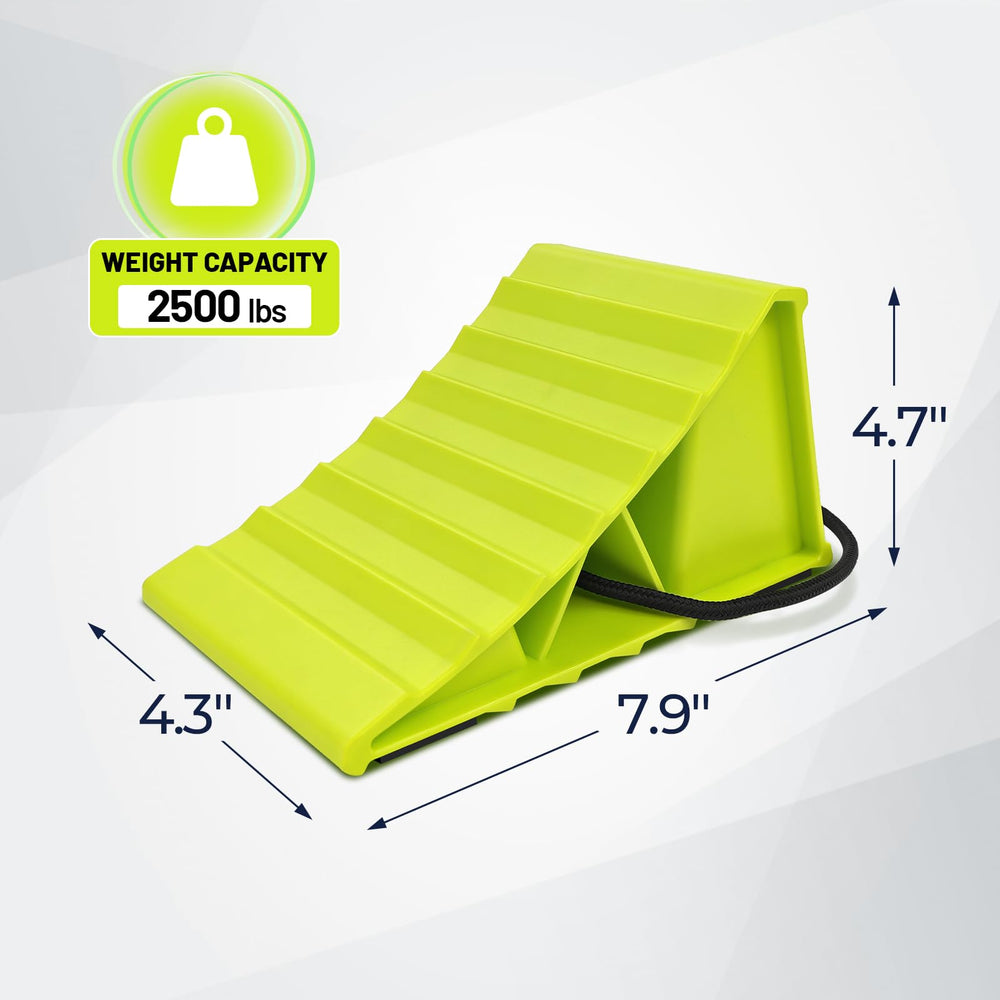 HOXWELL wheel chocks with triangular structure provide durable base and grip.