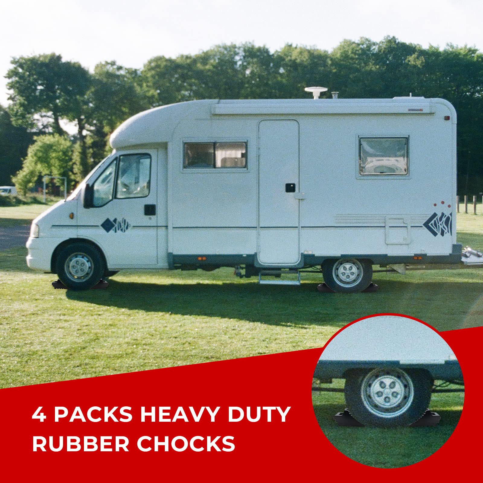 HOXWELL wheel chocks durable against dirt, ice, and heat for reliable use
