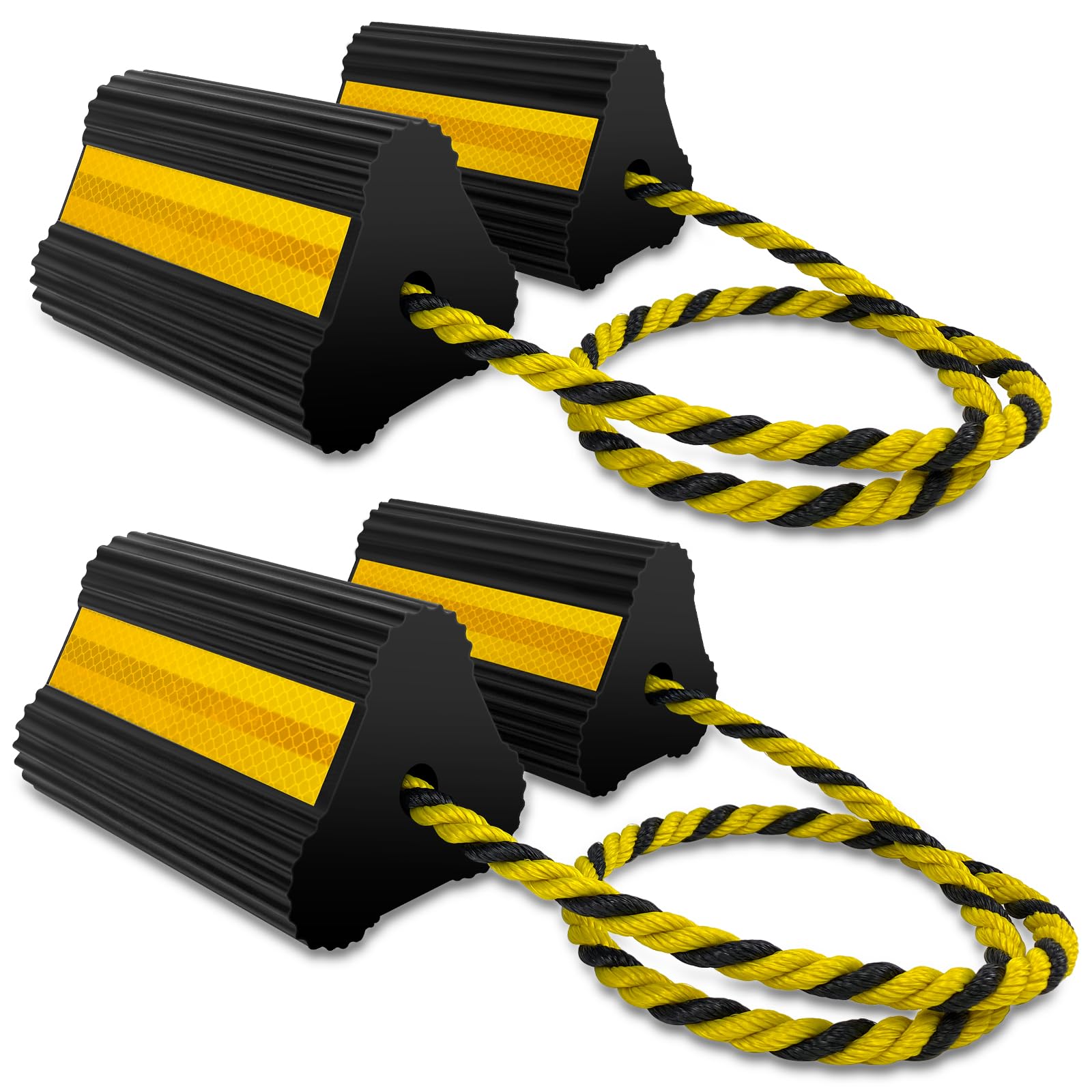 HOXWELL wheel chocks durable rubber block; reliable tire grip for heavy vehicles.