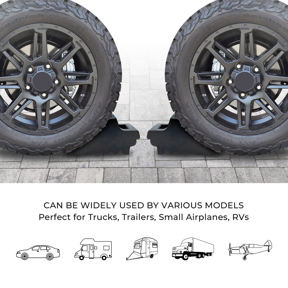 HOXWELL four-pack wheel chocks ready for trunk storage and transport