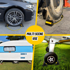 HOXWELL non-slip rubber chocks prevent tire slippage on any surface.