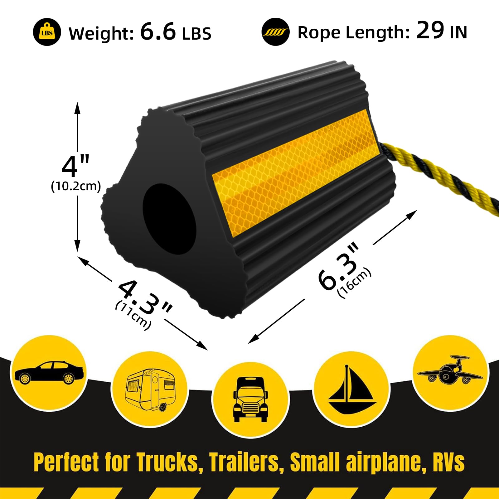 HOXWELL wheel chocks ideal for travel trailers and RV parking.