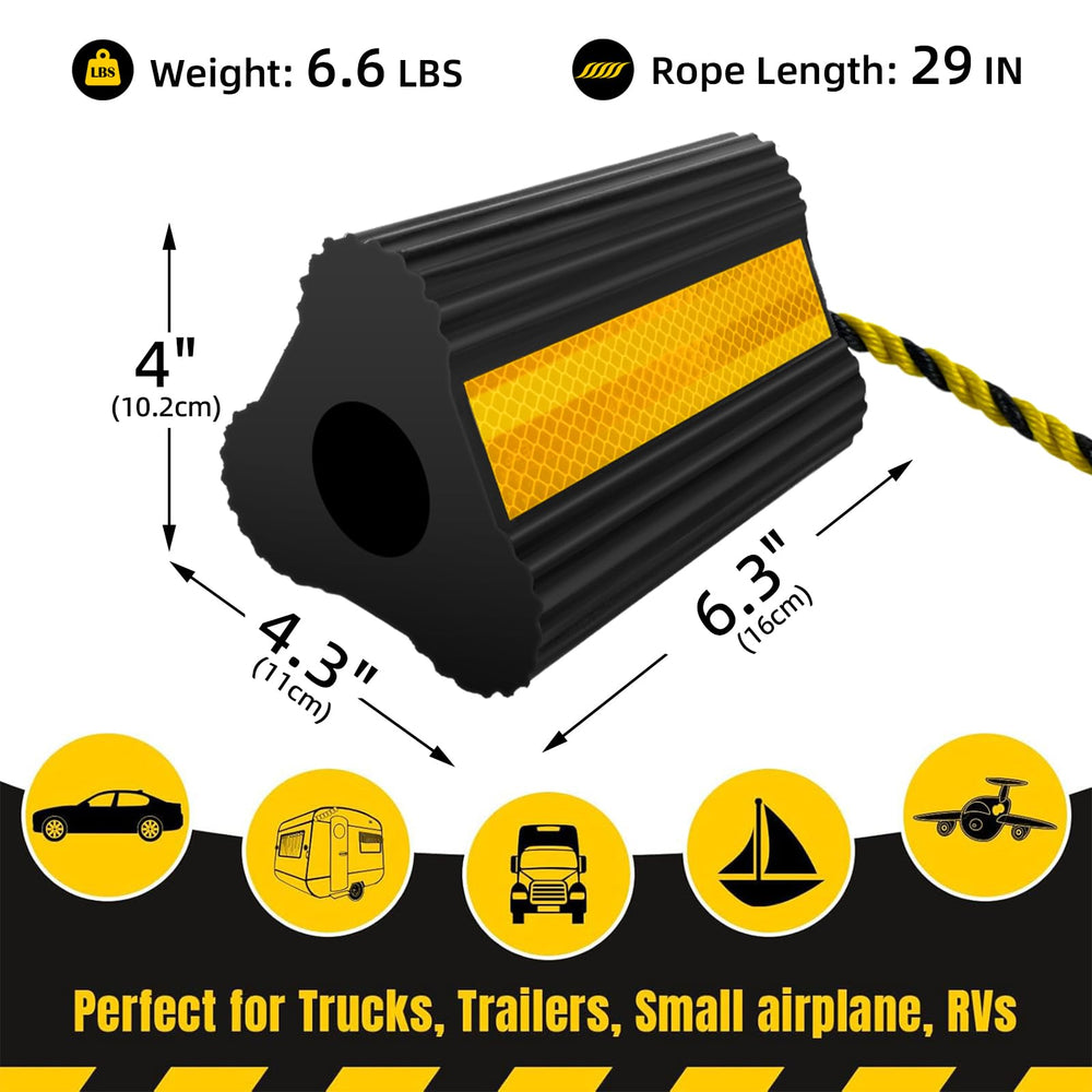 HOXWELL wheel chocks ideal for travel trailers and RV parking.