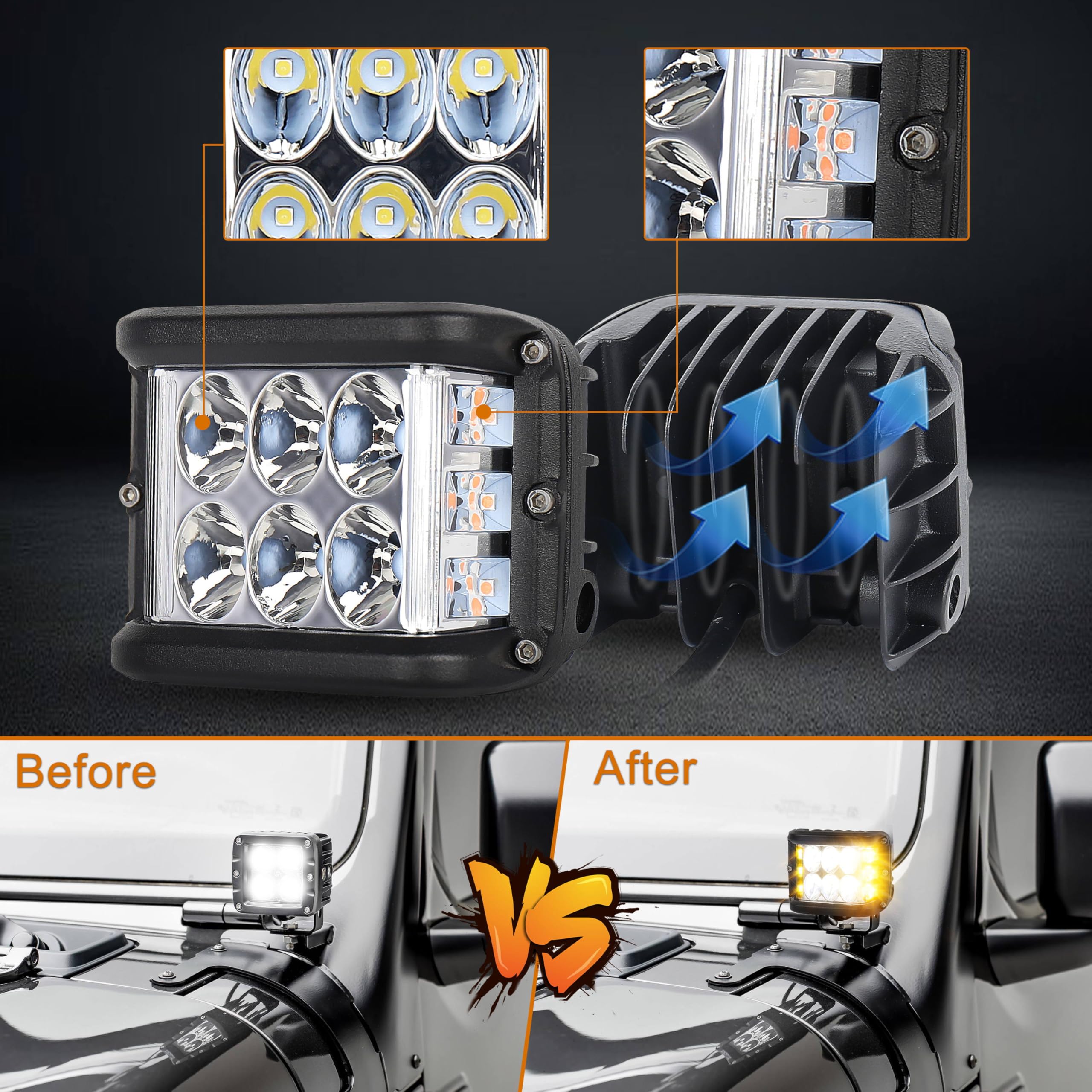 HOYUZA 6000K daytime running lights for clear daytime visibility.