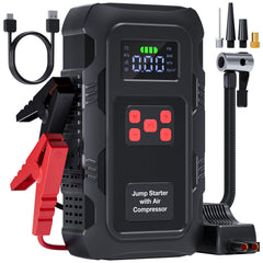 HPBS 5000A jump starter front view ready for quick roadside starts.
