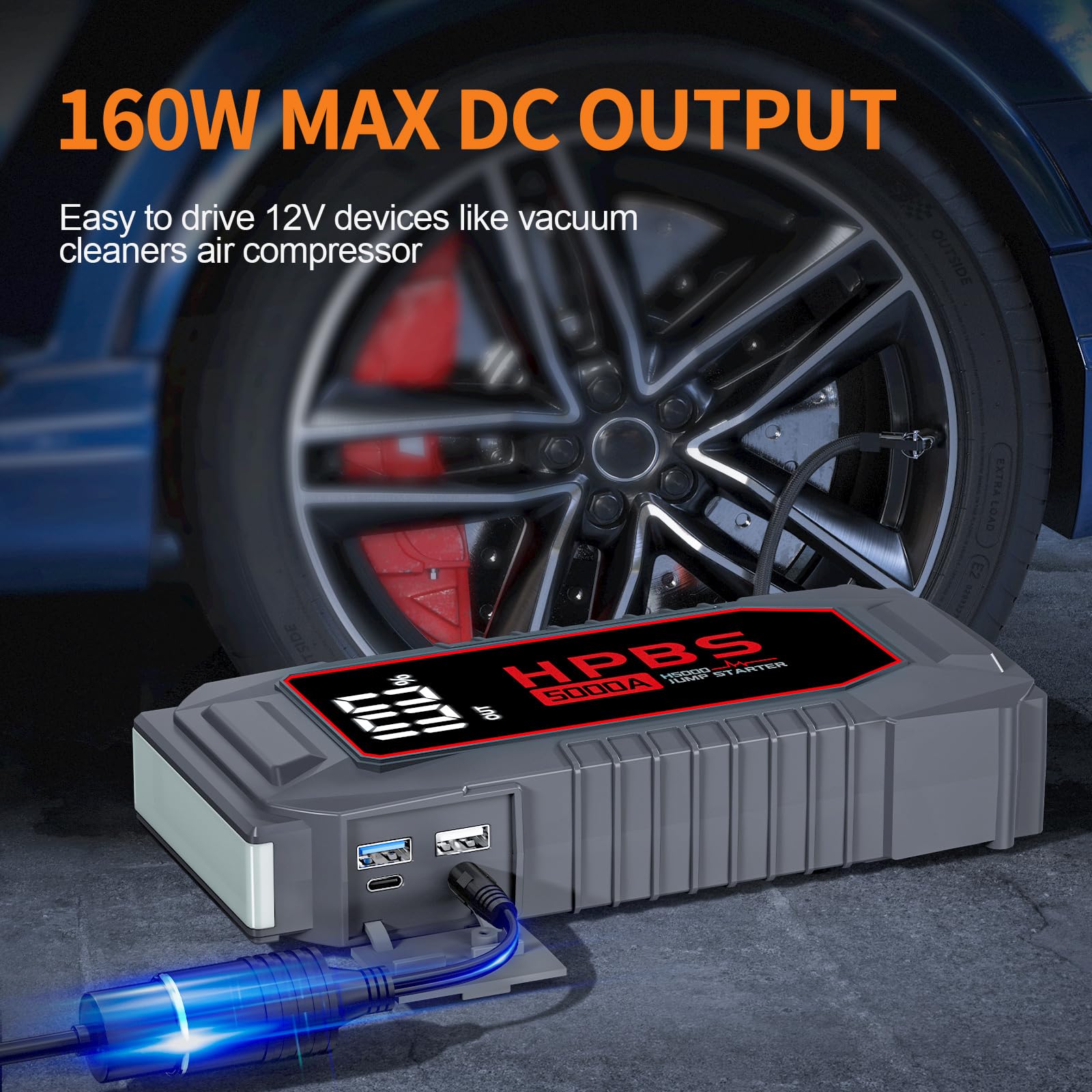 HPBS H5000A Type-C input and USB output for fast device charging