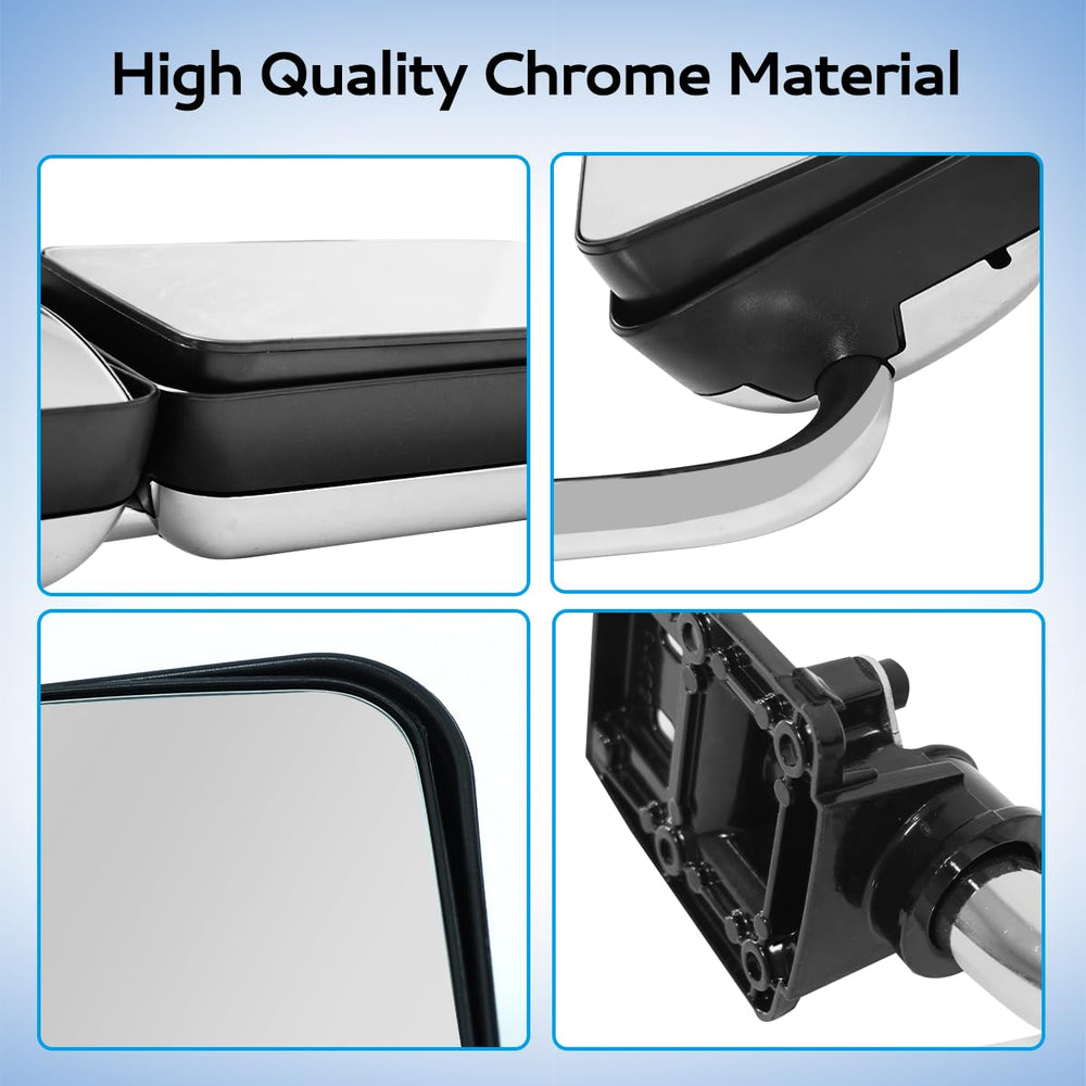 Hpdmauto chrome door mirror left driver side offers wide-angle view for safer driving