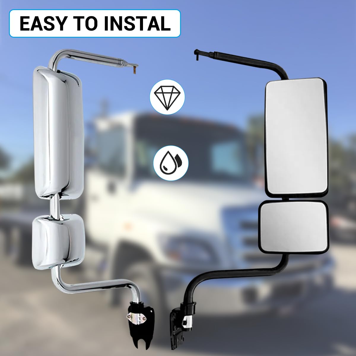 Hpdmauto durable ABS mirror body designed for tough conditions.
