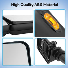 HPDMAUTO LED amber signal light integrated into the mirror housing.