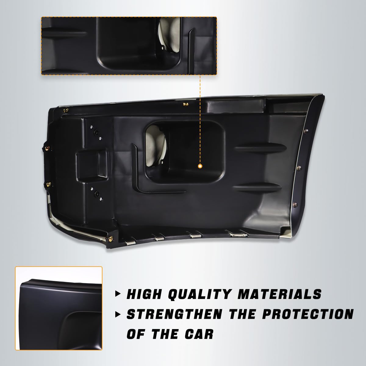 Hpdmauto Peterbilt 579 left bumper corner ABS material close-up