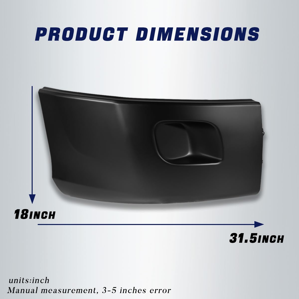 Hpdmauto Peterbilt 579 left bumper corner black finish looks durable