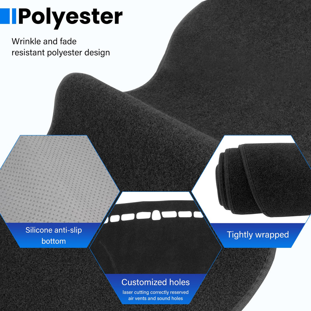 HPEVA all-weather dash cover in polyester resists dust and heat for Hyundai Sonata 2011-2014.