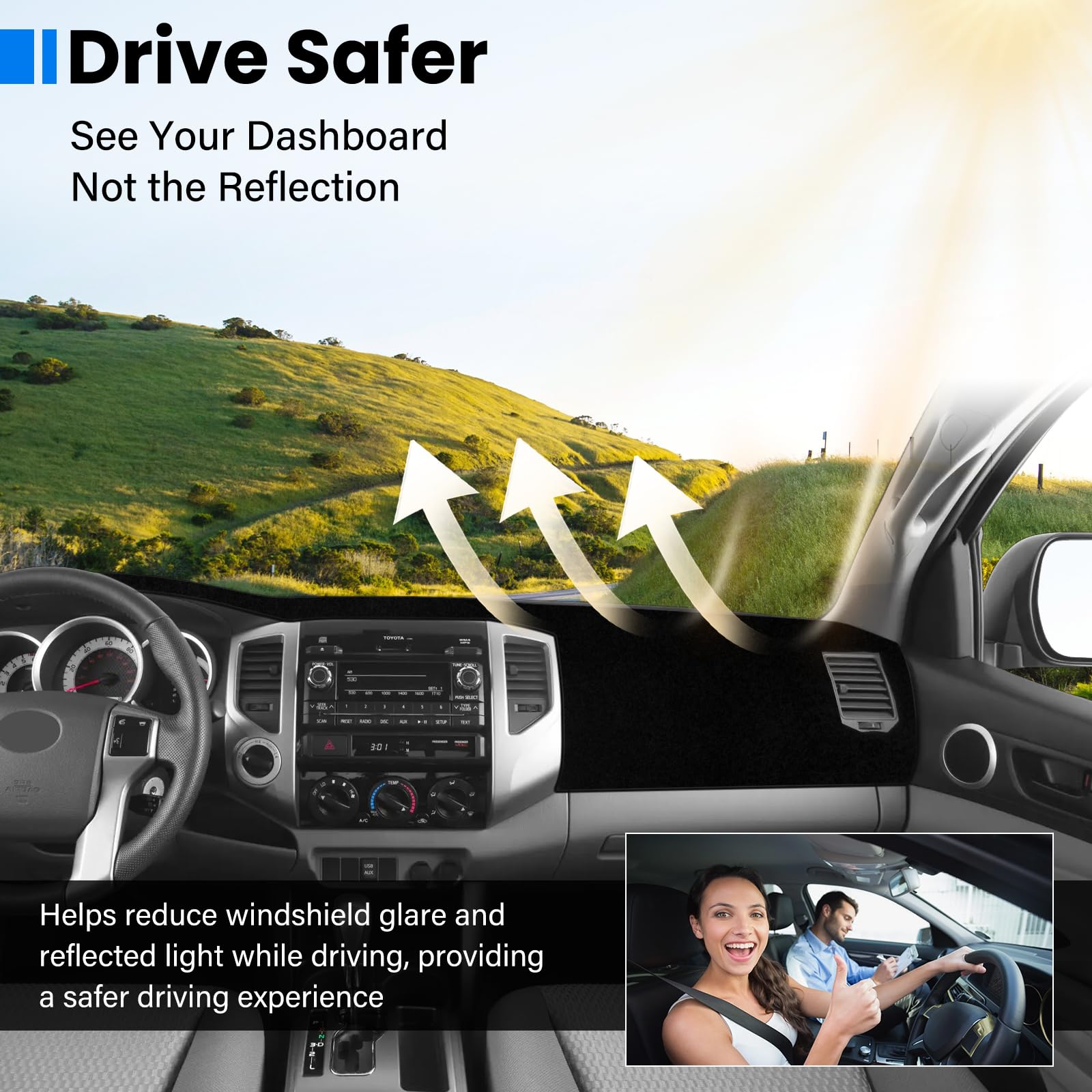 UV protection helps prevent fading and cracking of the dash.