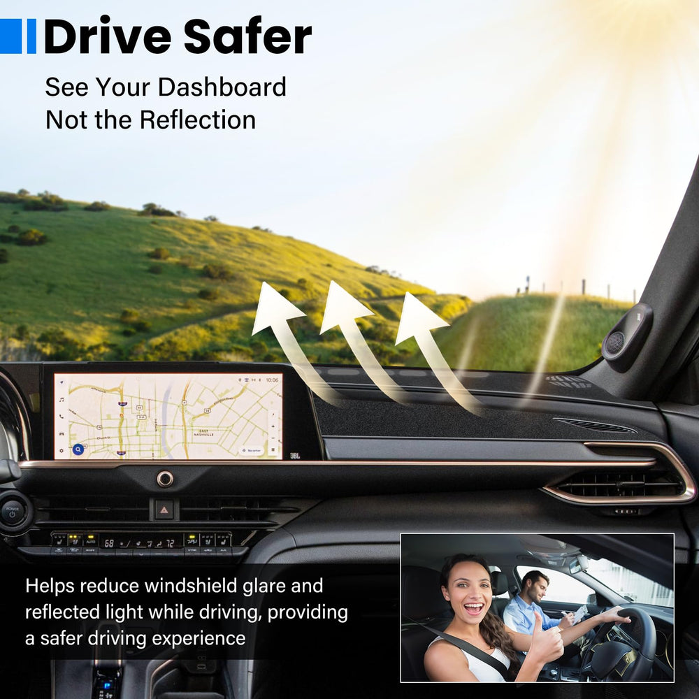 HPEVA anti-glare UV-protection dash cover for Hyundai Sonata 2011-2014 reduces sun glare.