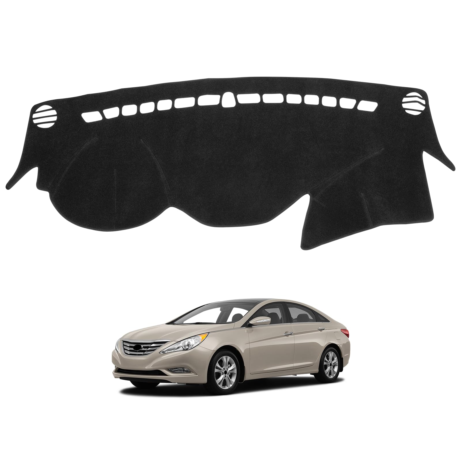 HPEVA dash cover mat for Hyundai Sonata 2011-2014 with precise fit and interior protection.