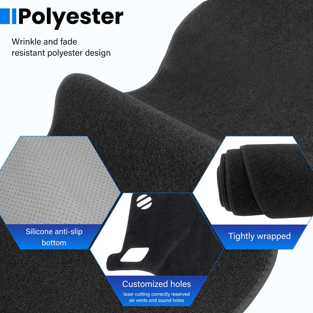 HPEVA dash cover is machine washable for easy upkeep.