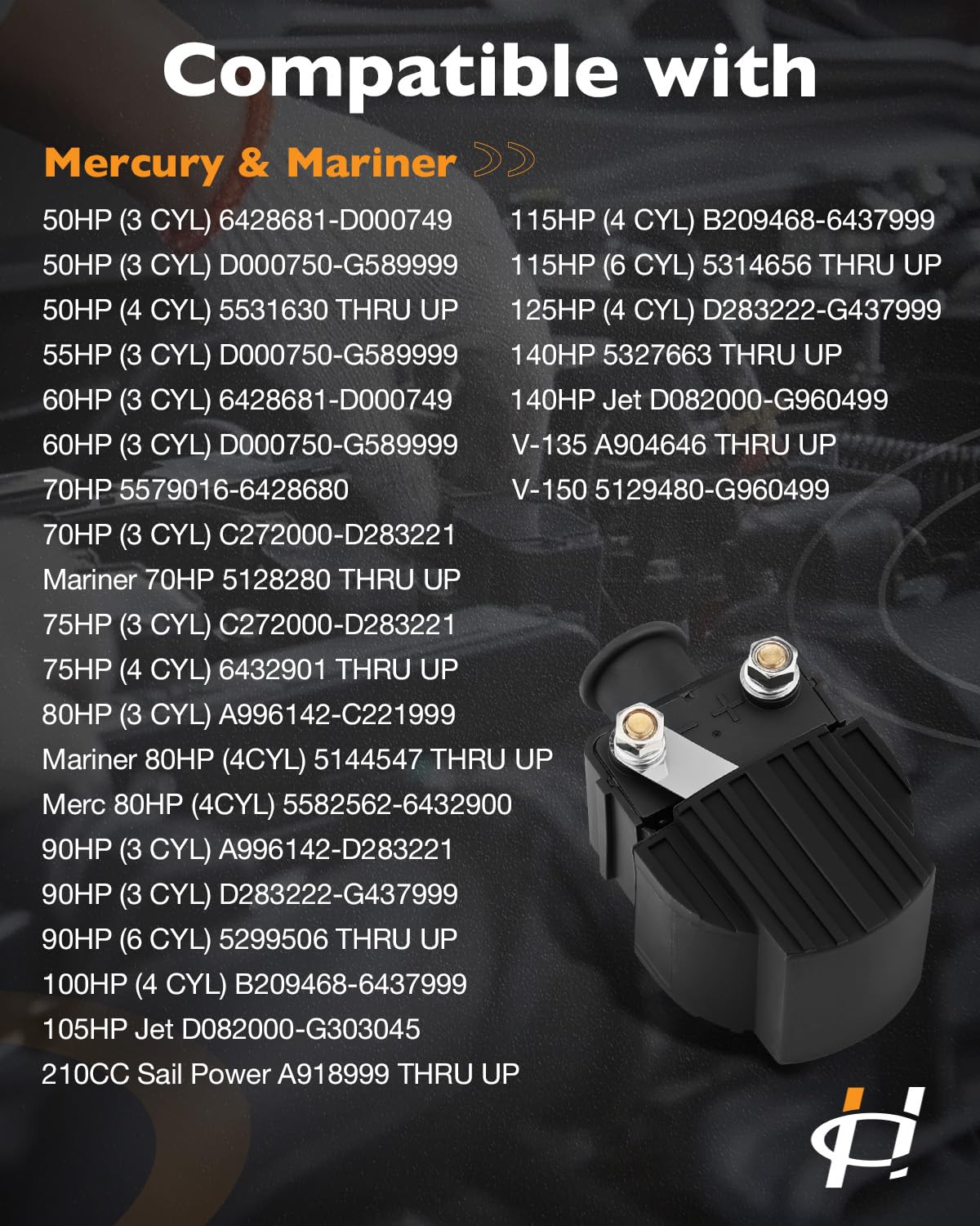 HQPASFY ignition coil pack for Chrysler/Force 150hp, built for durability on the water.
