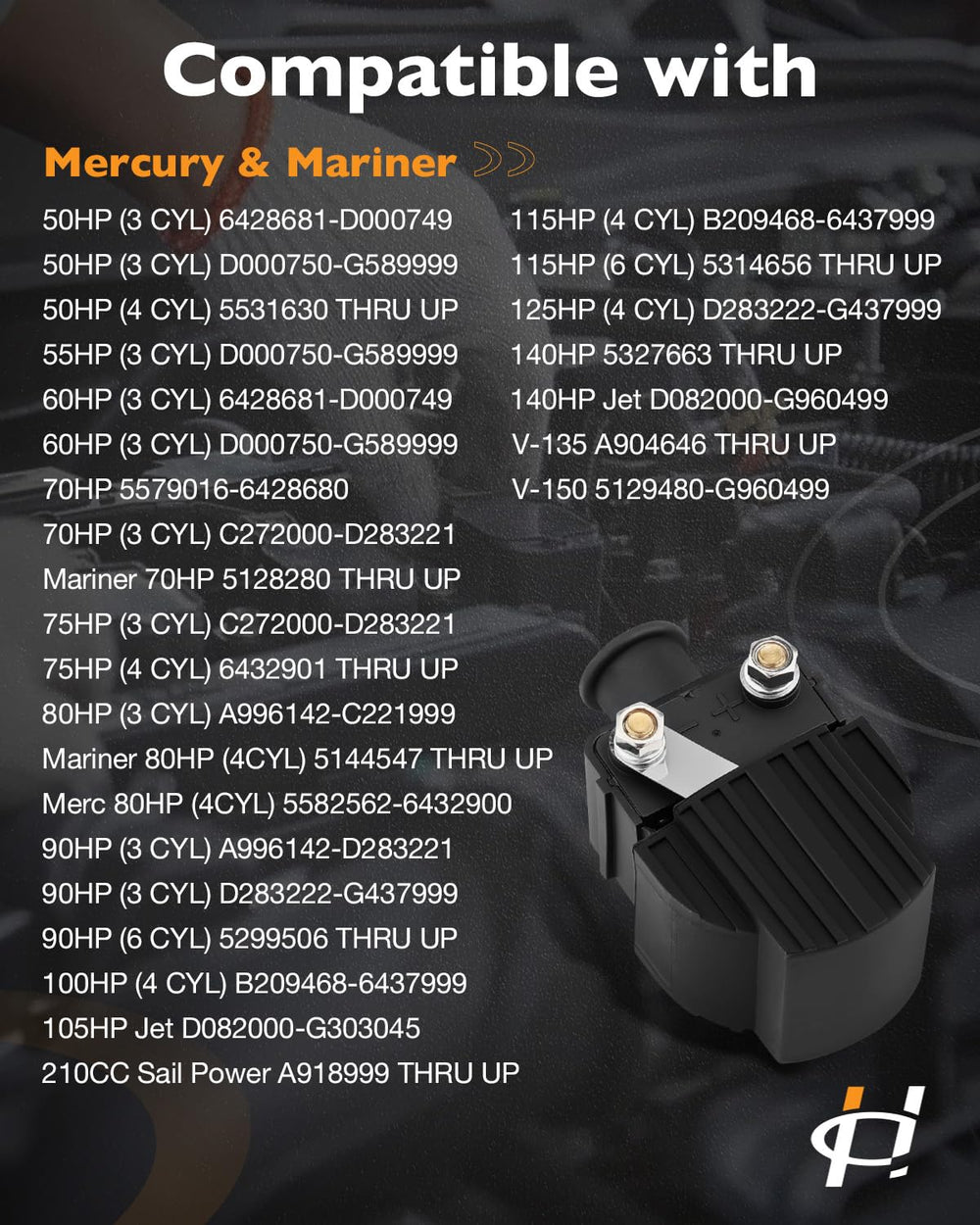 HQPASFY ignition coil pack for Chrysler/Force 150hp, built for durability on the water.