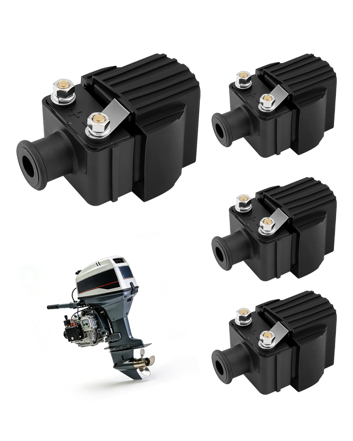 HQPASFY ignition coil pack for Mercury/Mariner 70hp, indicating broad compatibility.