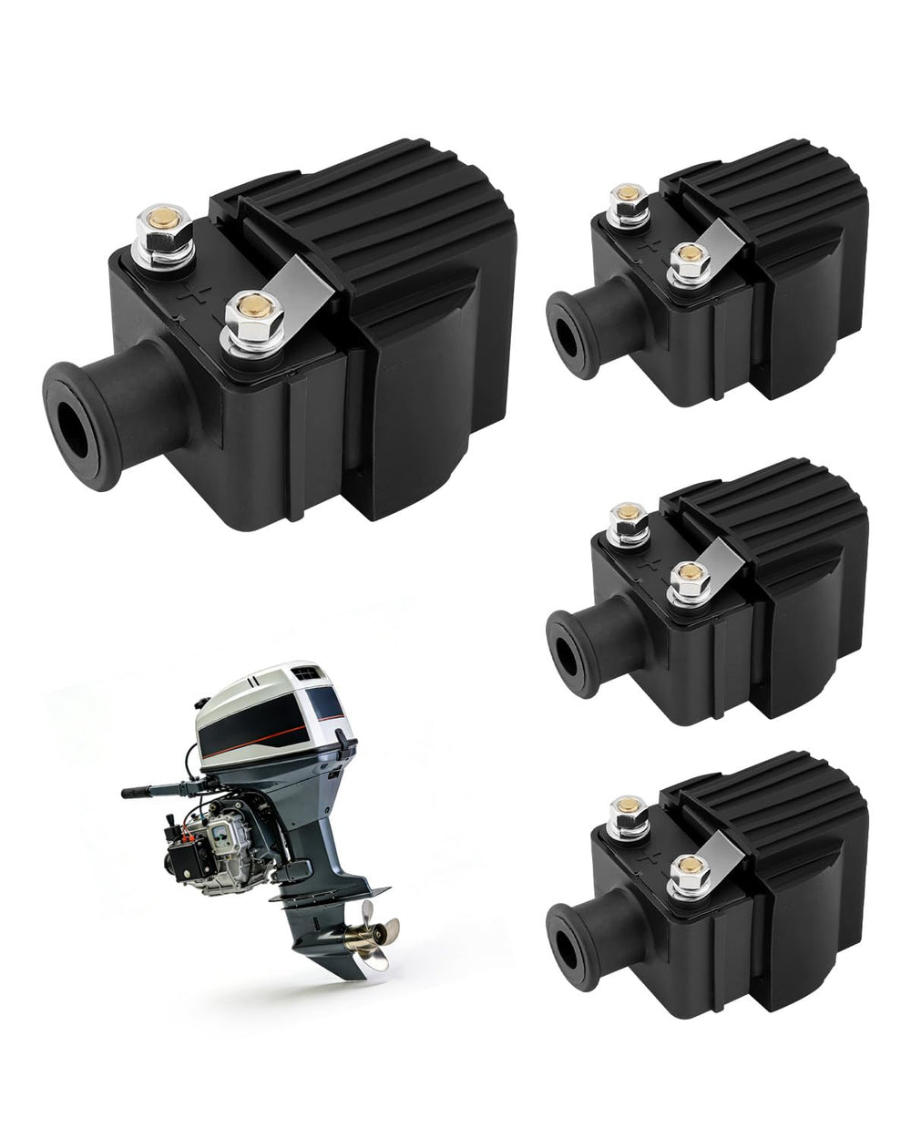 HQPASFY ignition coil pack for Mercury/Mariner 70hp, indicating broad compatibility.