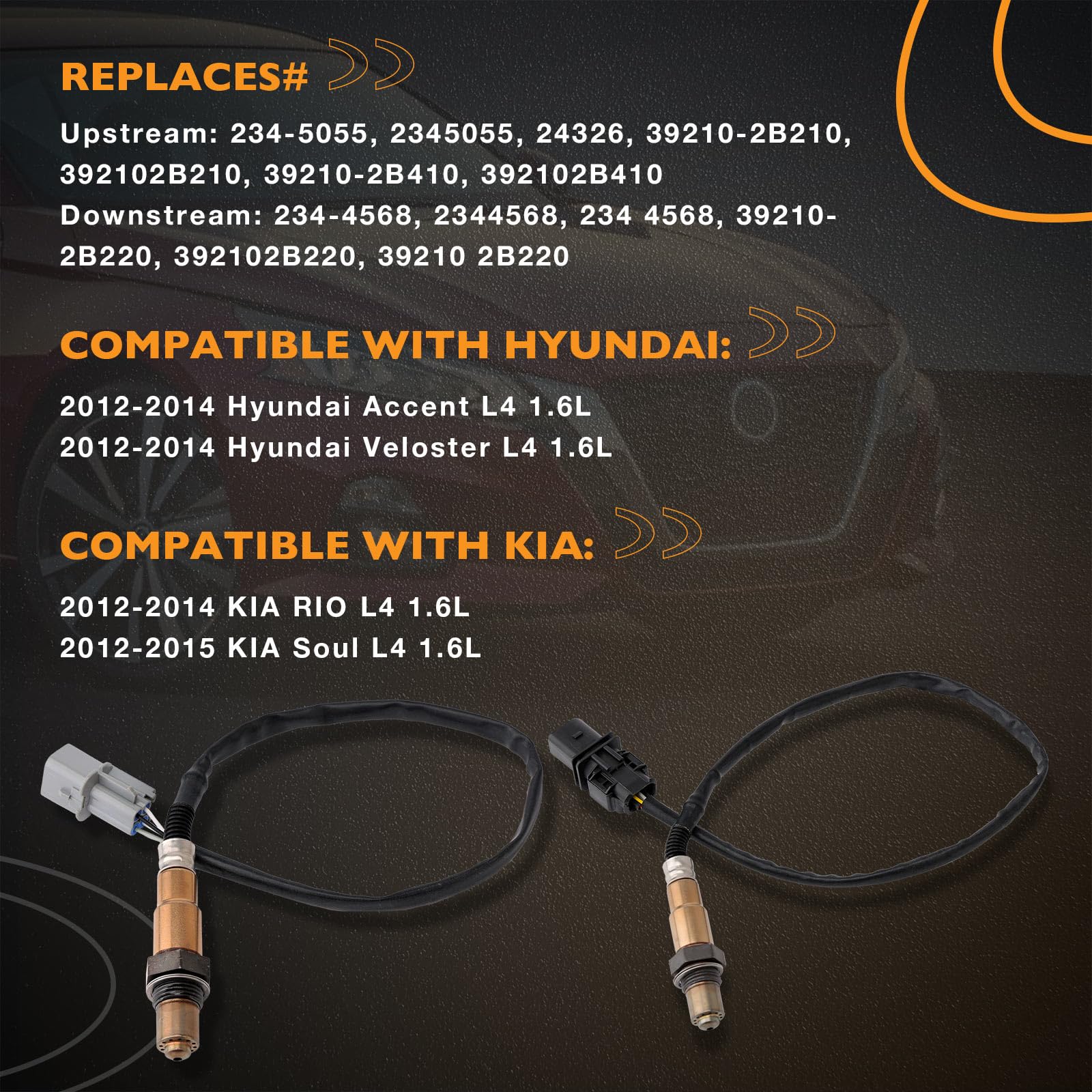 HQPASFY downstream oxygen sensor 234-4568 for accurate exhaust sensing and emissions