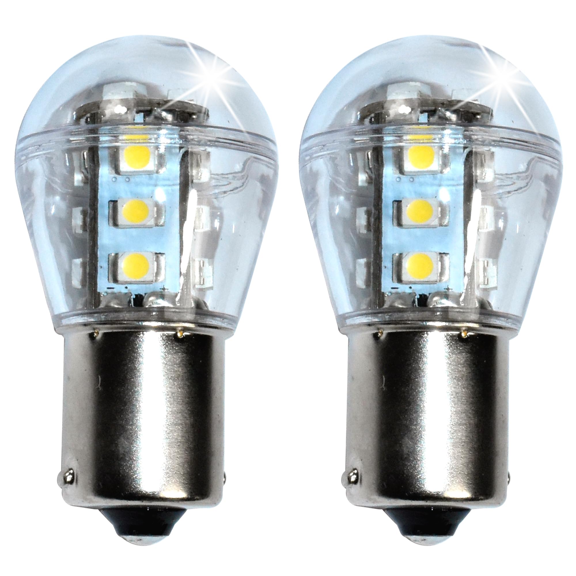 HQRP BA15S LED bulbs for tractor headlights provide crisp cool white illumination