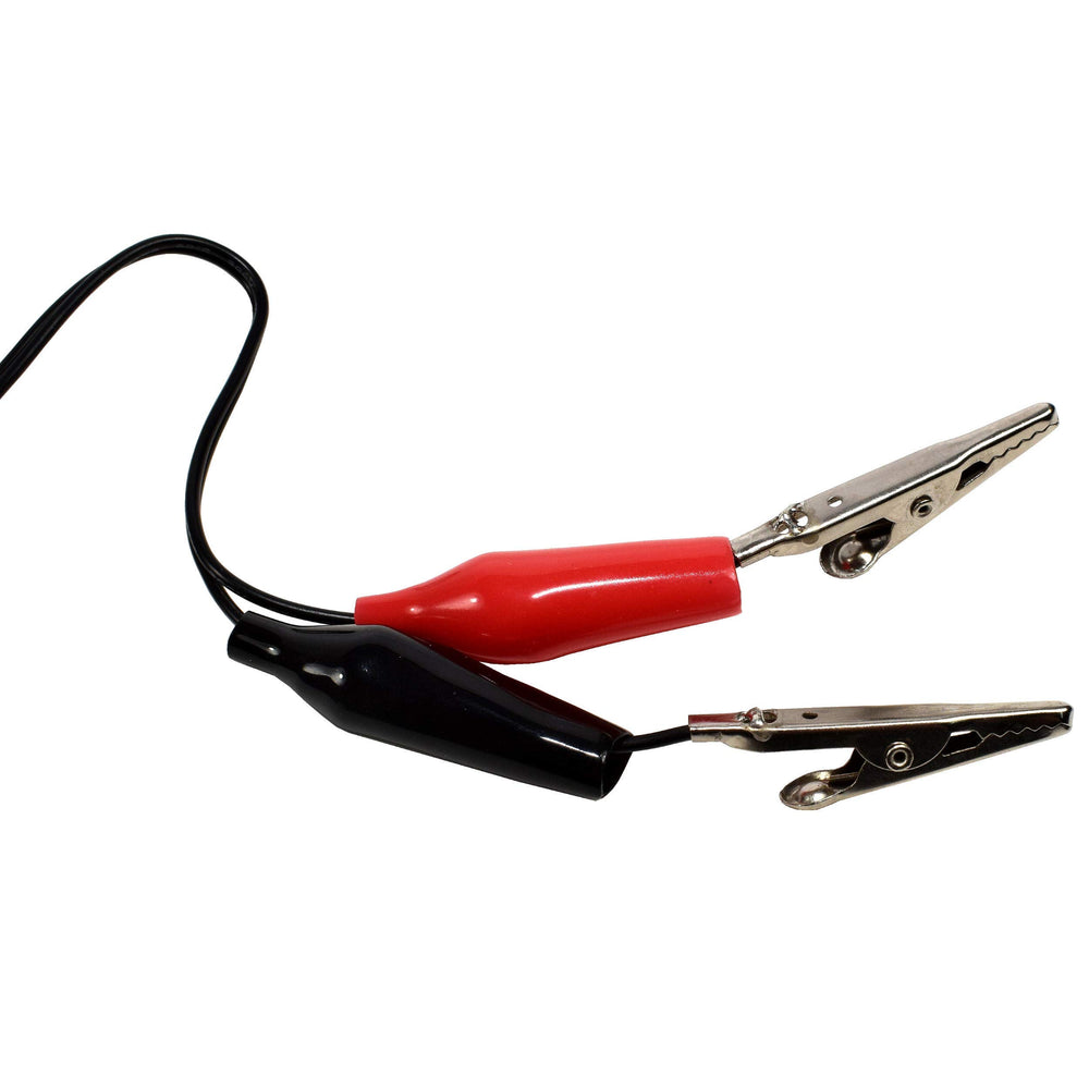 HQRP with alligator clips ready for car, motorcycle, or truck charging.