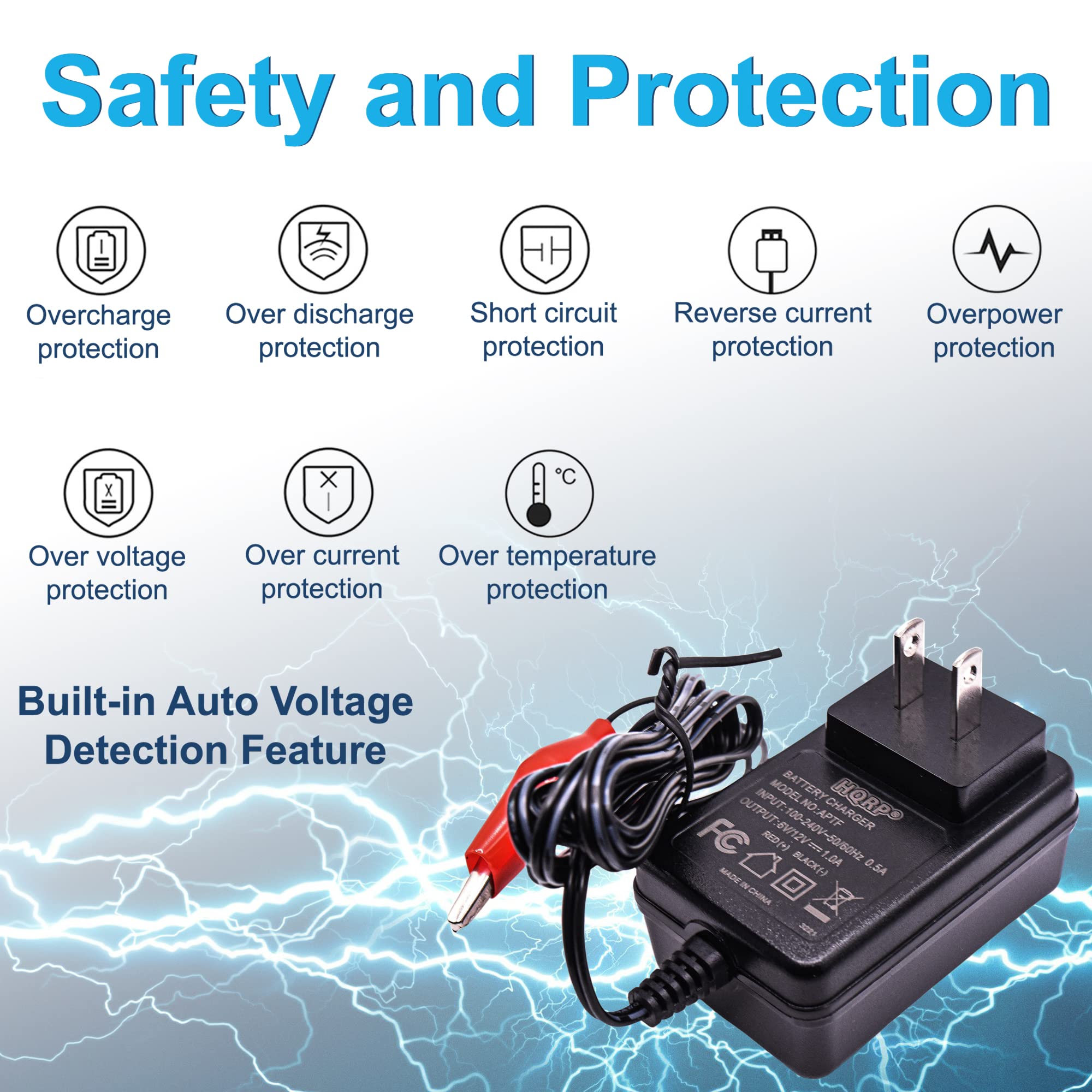 HQRP compatible with 6V and 12V SLA batteries for versatile use.