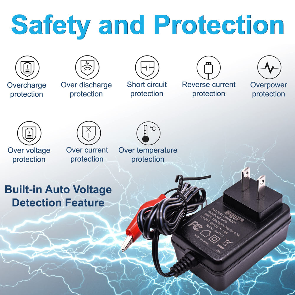HQRP compatible with 6V and 12V SLA batteries for versatile use.
